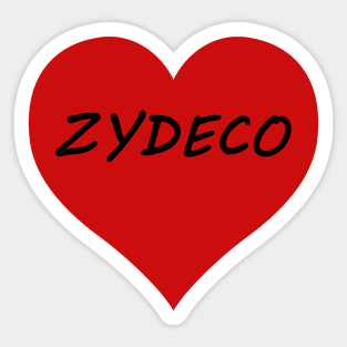 Zydeco Lover's Classic Retro Heart Sticker